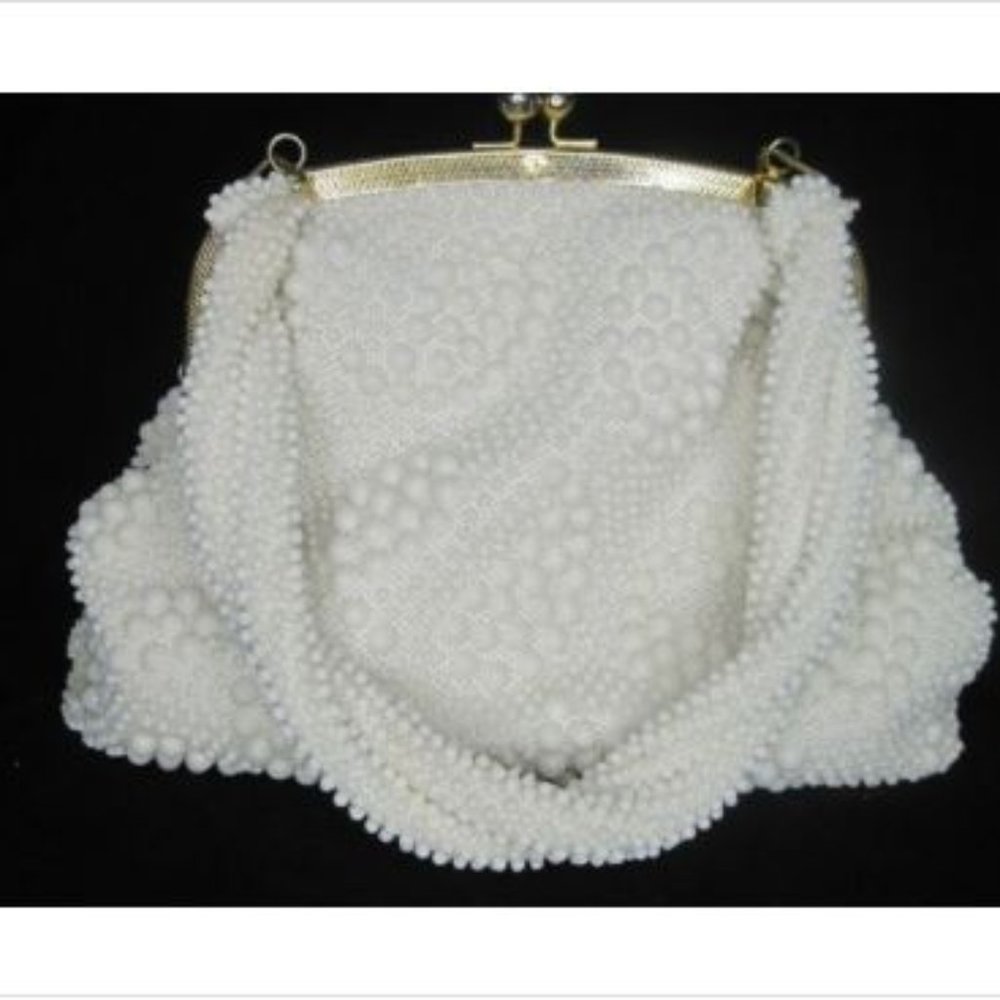 Vintage Beaded Purse with Metal Clasp
